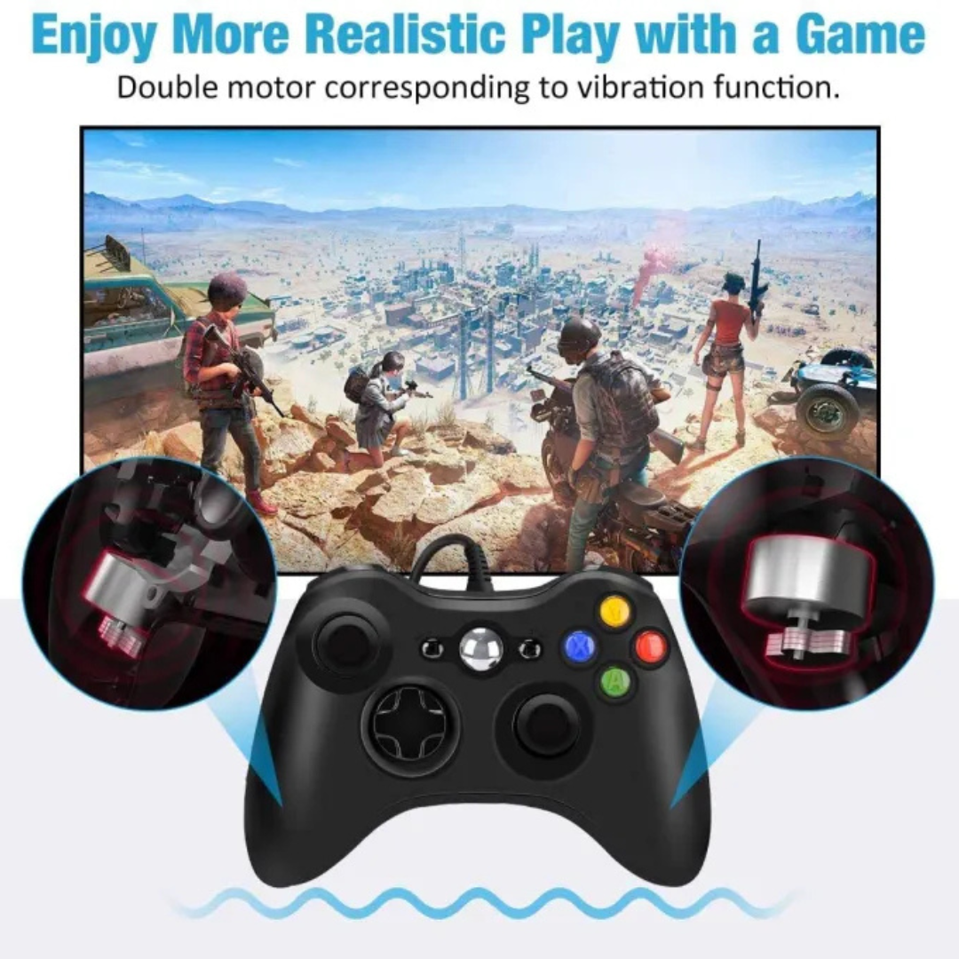 Wired Gaming Controller for PC & Laptop – Play Tekken 8 with Dual Vibration | Xbox 360 Compatible