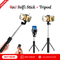 4 in 1 Wireless Selfie Stick Tripod with Bluetooth Shutter & LED Light  Foldable & Rechargeable