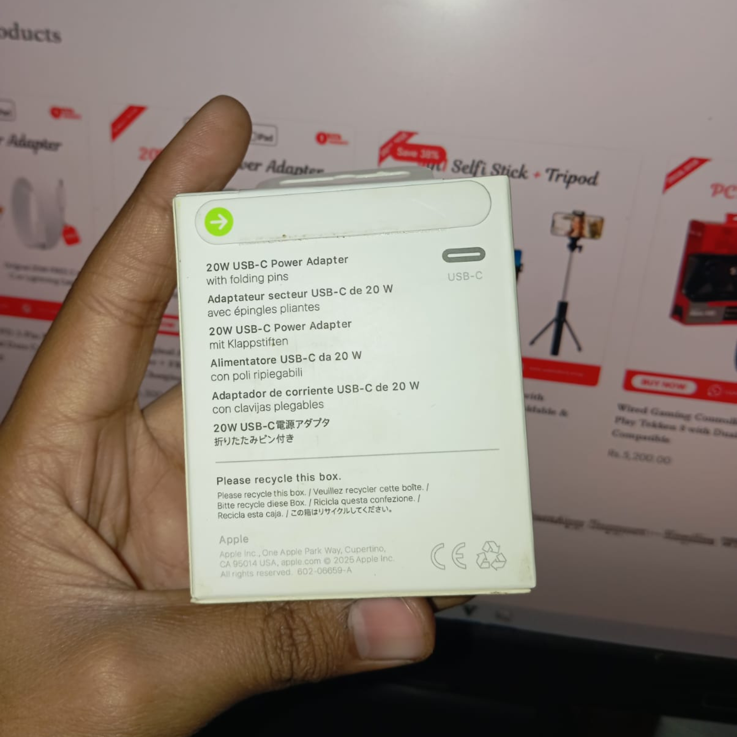 ⚡ Original iPhone 20W PD 3-Pin Power Adapter + FREE Data Cable | Fast Charging | iPhone Compatible